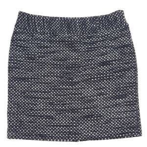 Ann Taylor Black, Grey and White Tweed w/ Button Accents Skirt 12 Petite